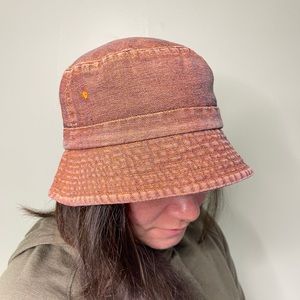 Stone washed denim bucket hat